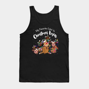 My Favorite Color Is Christmas Lights Motif Tank Top